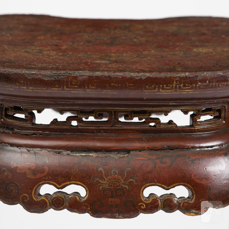 A red and gold lacquer stool, - 图9